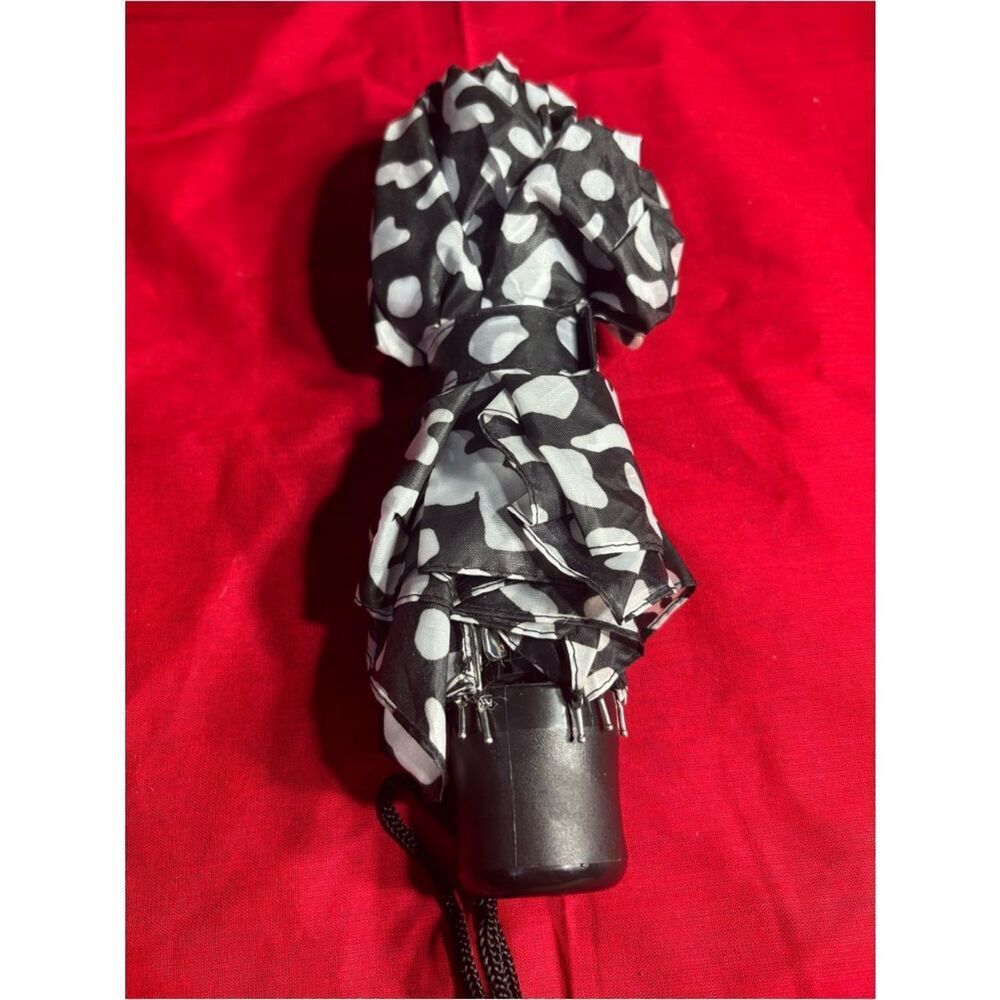 New Black & White Polka Dot Compact Umbrella - Women Accessories